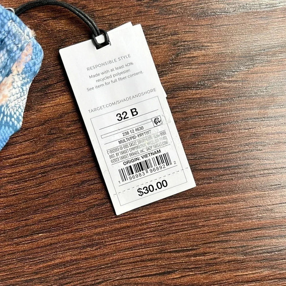 NEW Shade & Shore Snakeskin Bikini Top with Chains | Blue Bikini Top | Snakeskin - Picture 5 of 9